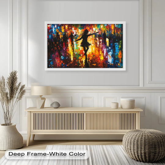 Dancing Through the Colors – Silhouette Abstract Oil Painting - MyPhotoStation