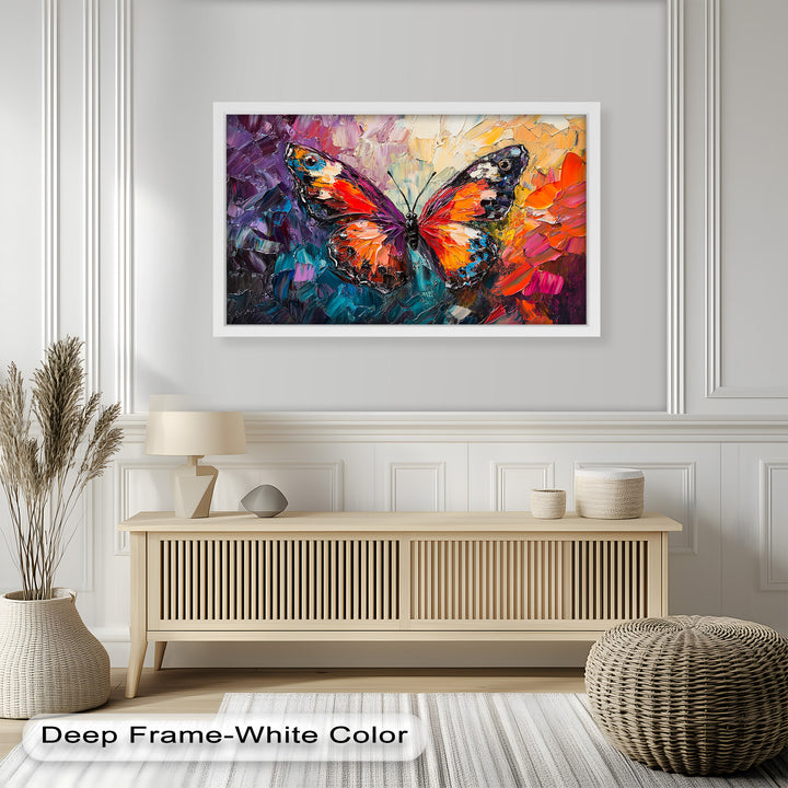 Radiant Butterfly in Blooming Spectrum - Animal Oil Painting