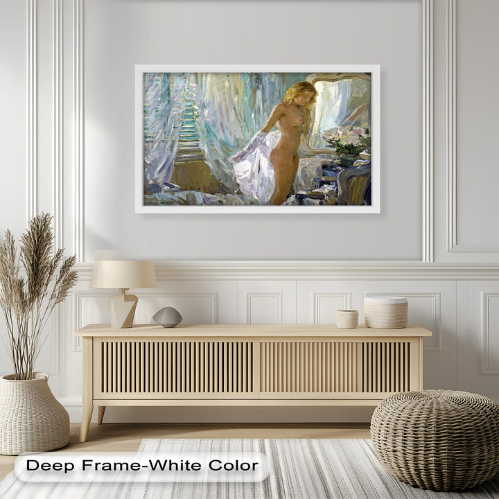 Whispers of Morning Light – Romantic Nude Interior Oil Painting
