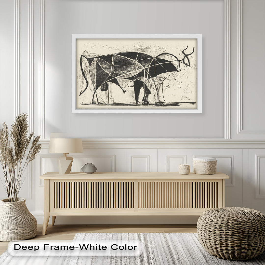 The Bull by Pablo Picasso – Minimal Abstract Oil Painting
