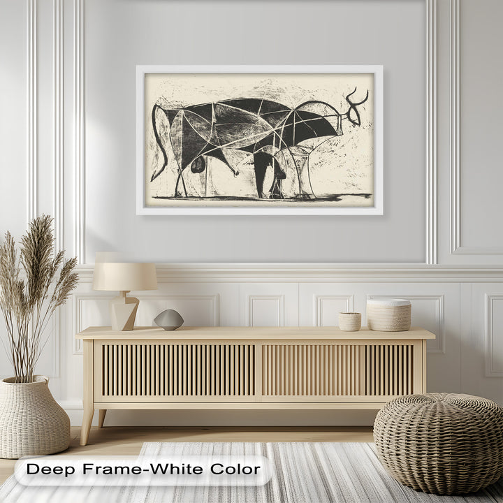 The Bull by Pablo Picasso – Minimal Abstract Oil Painting