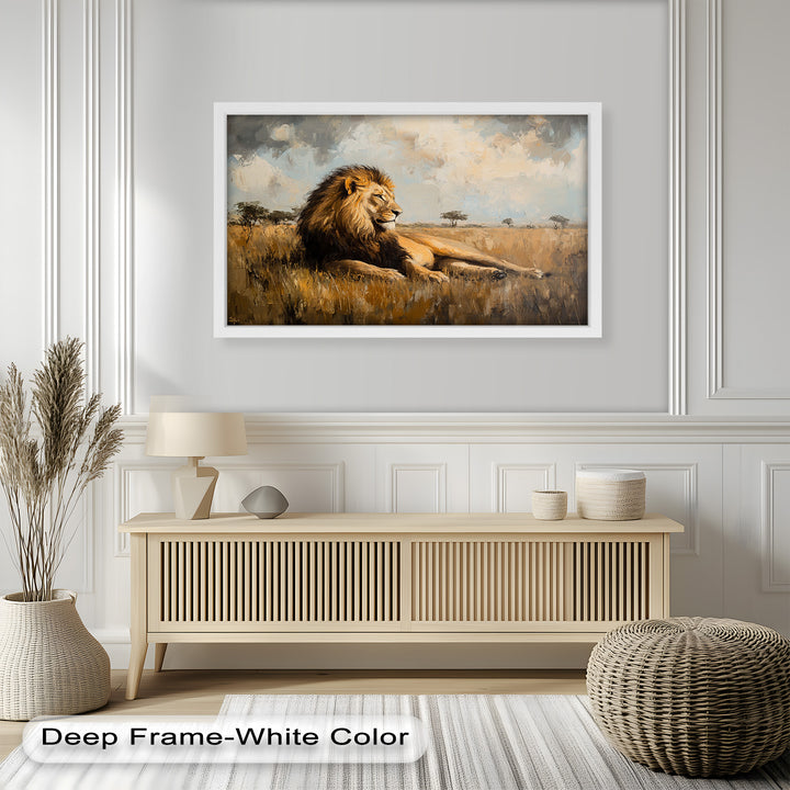 Majestic Serengeti King – Regal Lion Oil Painting