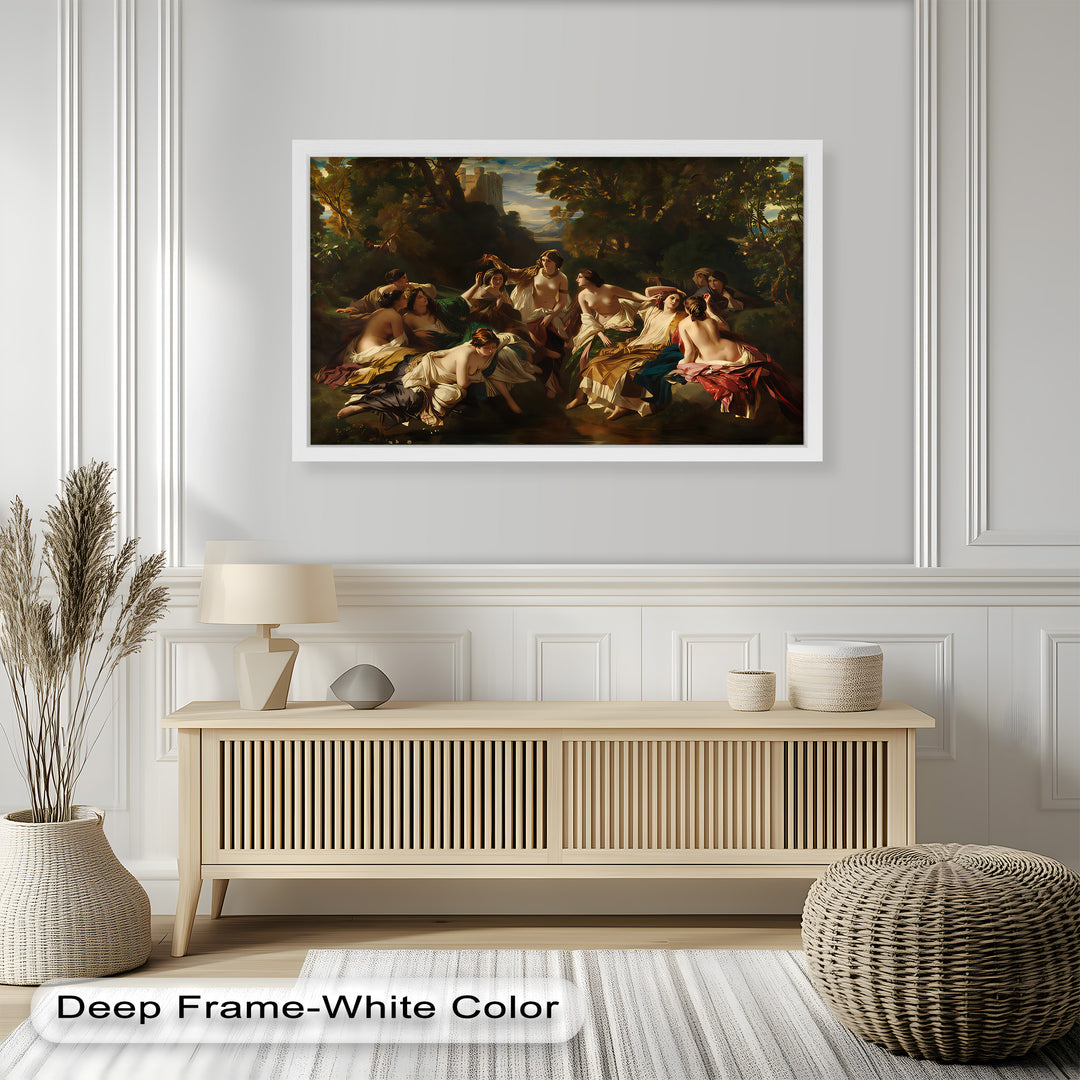 Twilight Reverie – Neoclassical Gathering of Maidens Oil Painting