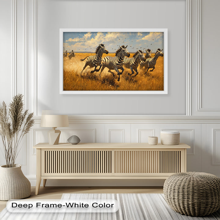 Running Wild – Zebra Oil Painting