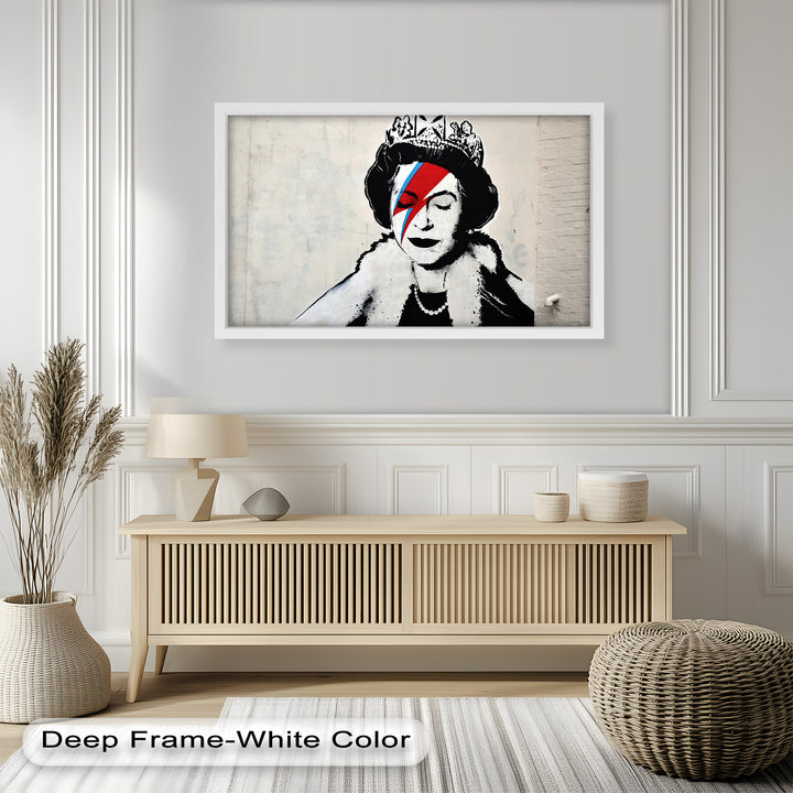Royal Rebellion – Queen with Bowie Bolt Banksy Oil Painting