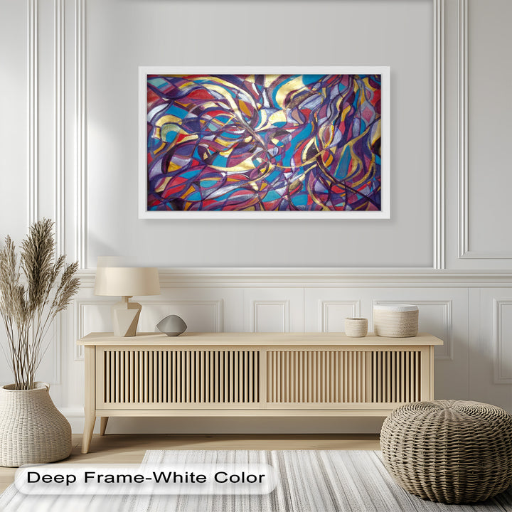 Farbenfrohe fließende Komposition – Abstraktes expressionistisches Ölgemälde
