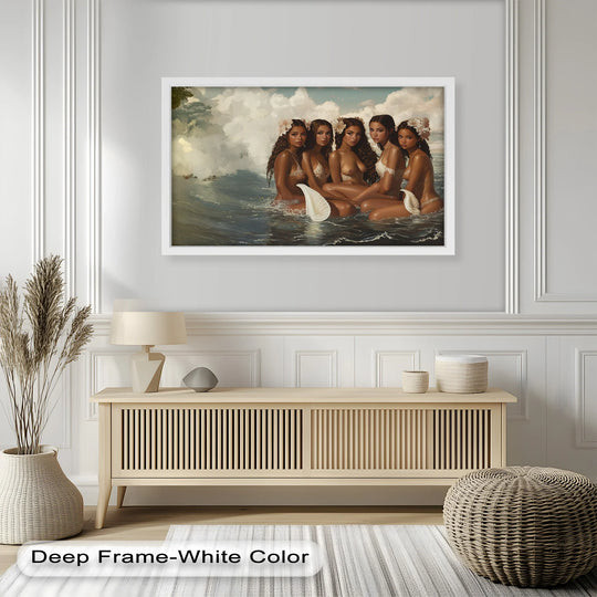 Highlighting the layering effect, this oil painting features daughters of the tide with beautiful Renaissance-style oil painting decoration.
