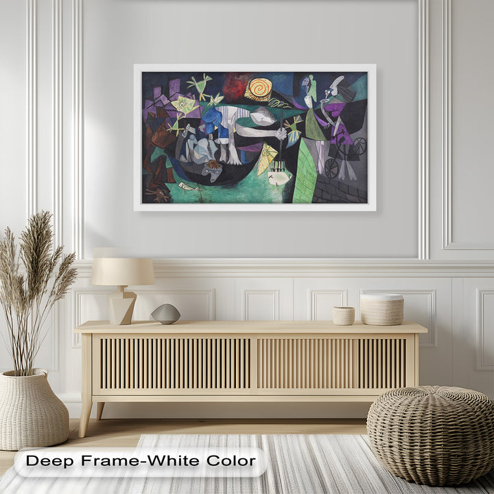 The Spiral Sun – Dynamic Surrealist Tableau Picasso Oil Painting