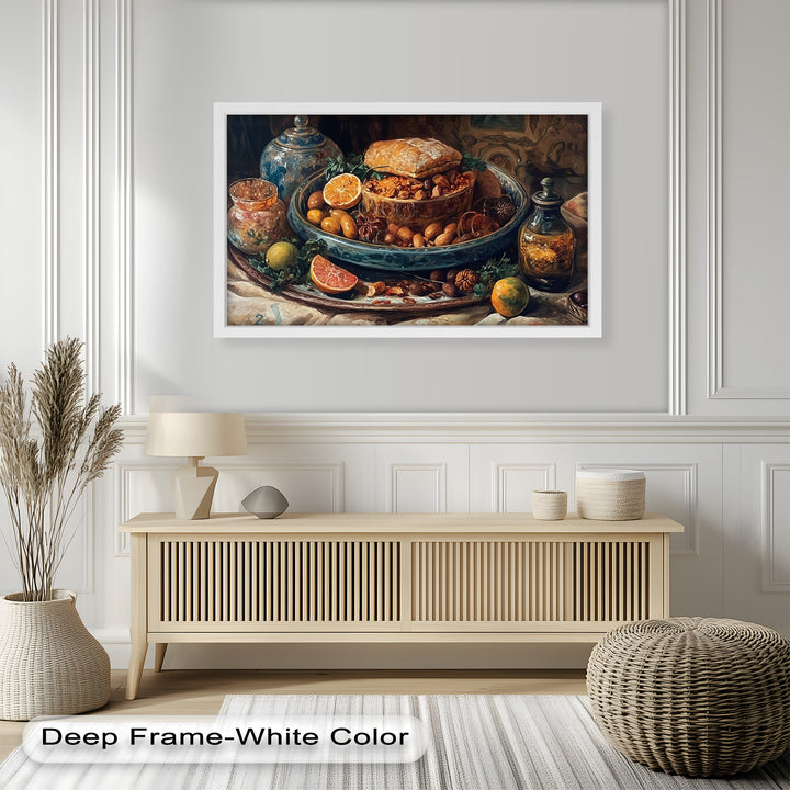 Golden Harvest Table – Ornamentales Festmahl Stillleben Essen Malerei