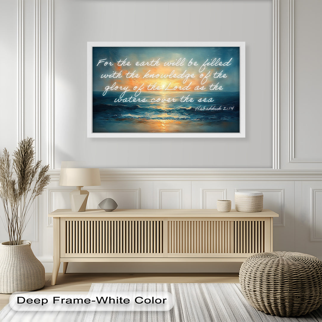 Habakkuk 2:14 – The Glory of the Lord Bible Verse Oil Painting