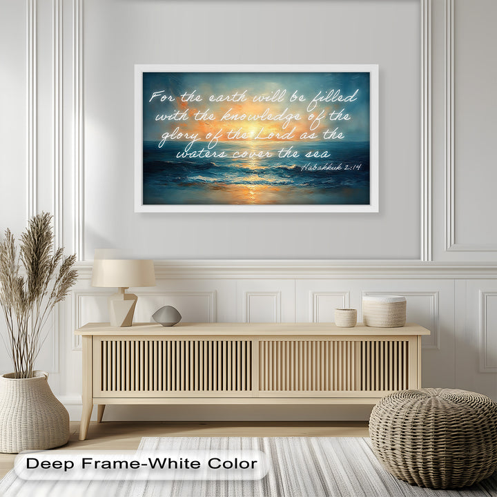 Habakkuk 2:14 – The Glory of the Lord Bible Verse Oil Painting