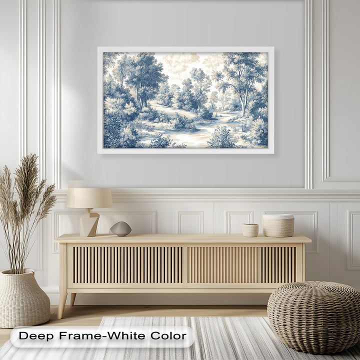 Classic Blue Woodland Scene – Vintage Oil Paintings