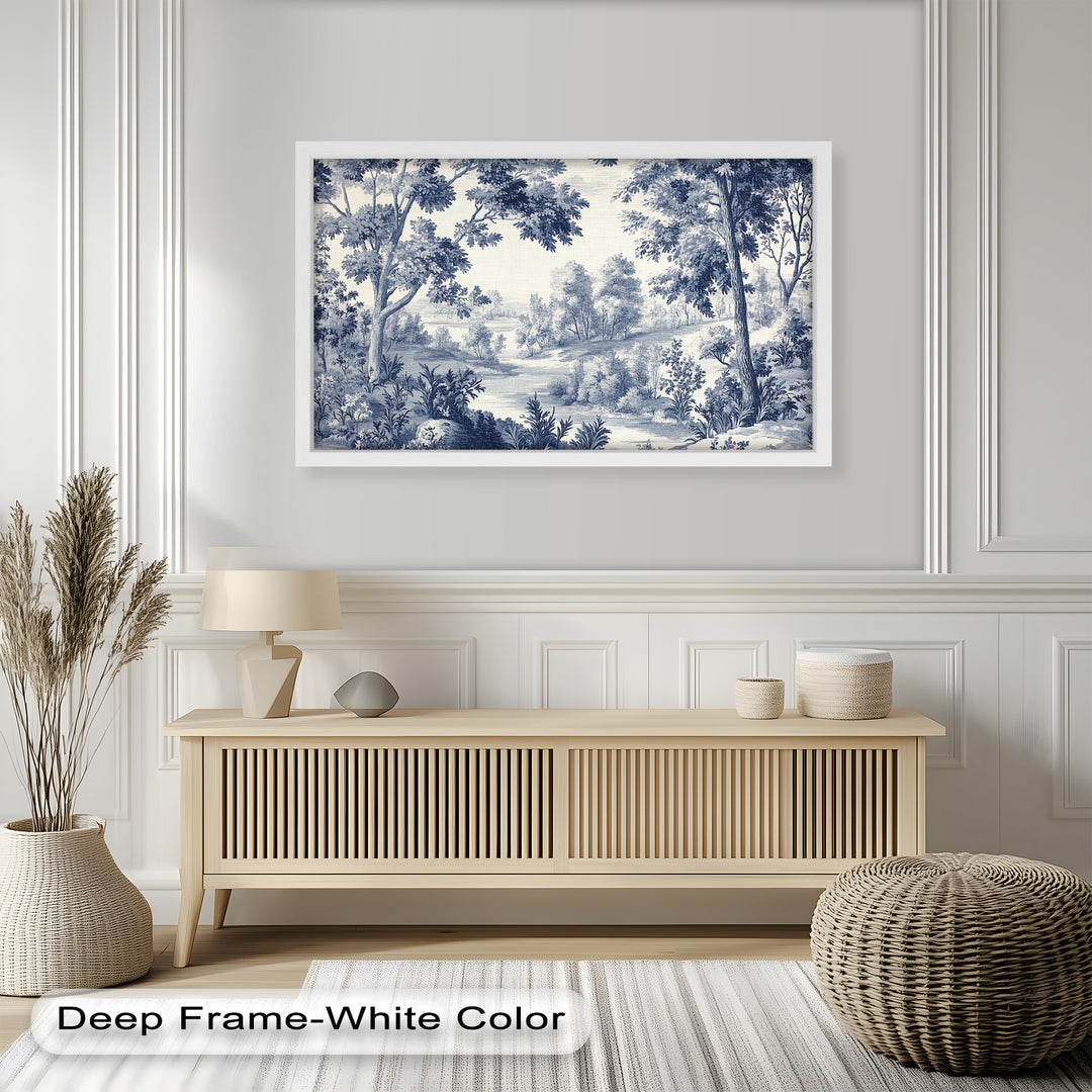 Monochrome Forest Wall Art – Classic Landscape Oil Painting