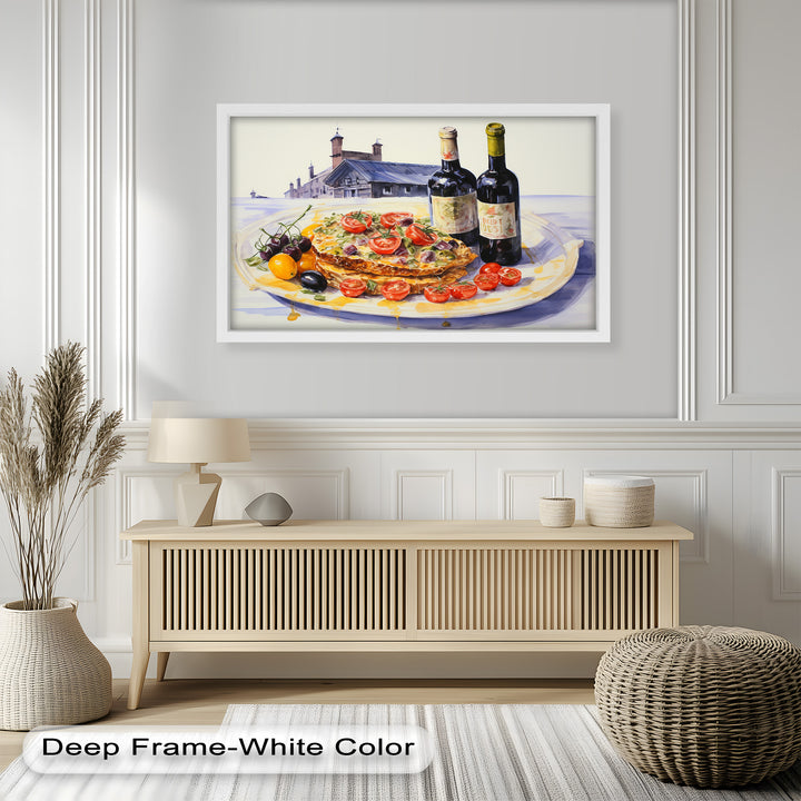 Tuscan Table – Rustic Lasagna and Wine Still Life Food Painting