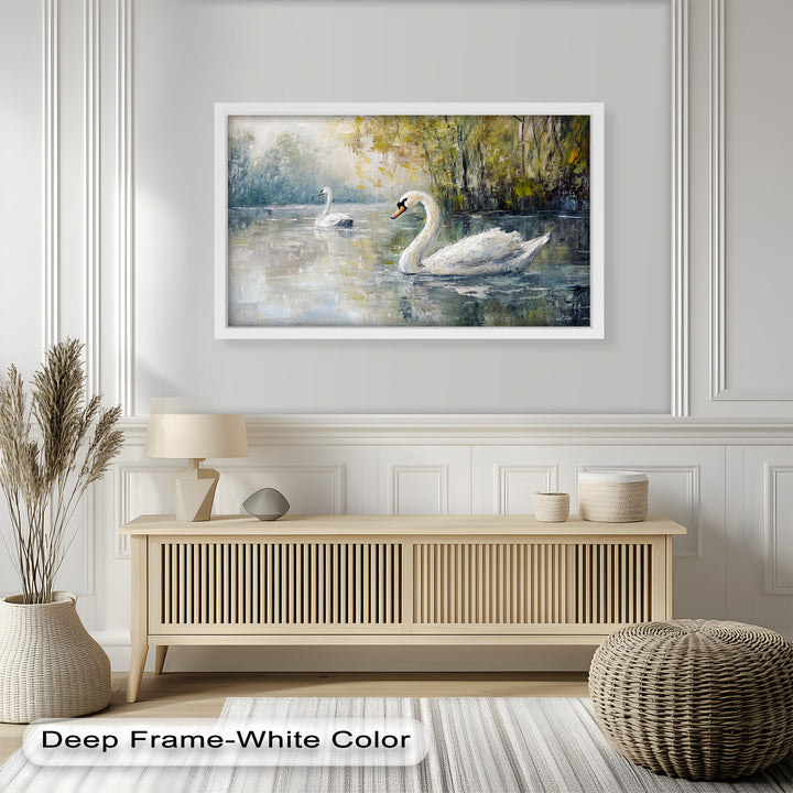 Swans on the Lake – Animal Oil Painting