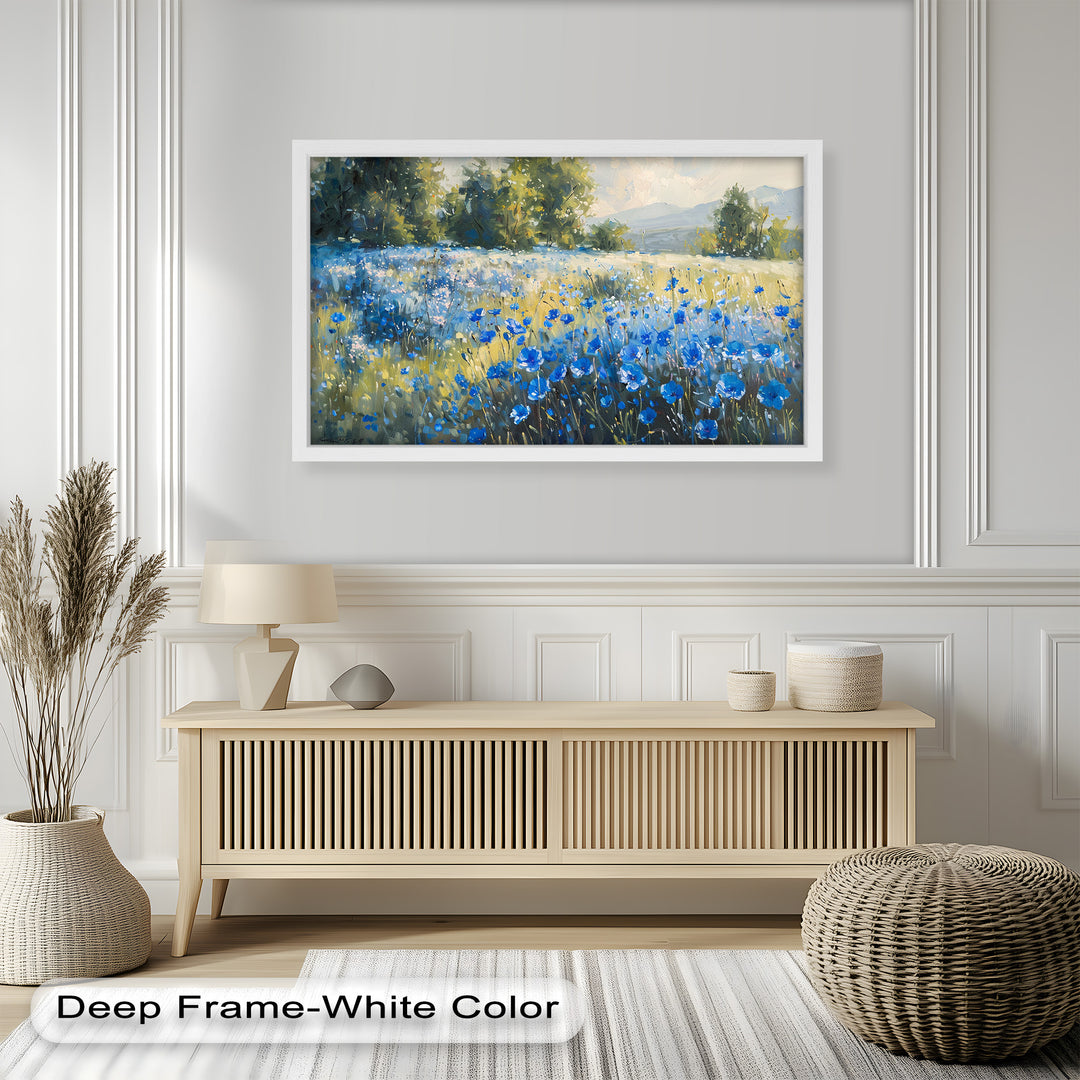 Nature's Harmony: Sea & Bloom – Captivating Oil Painting