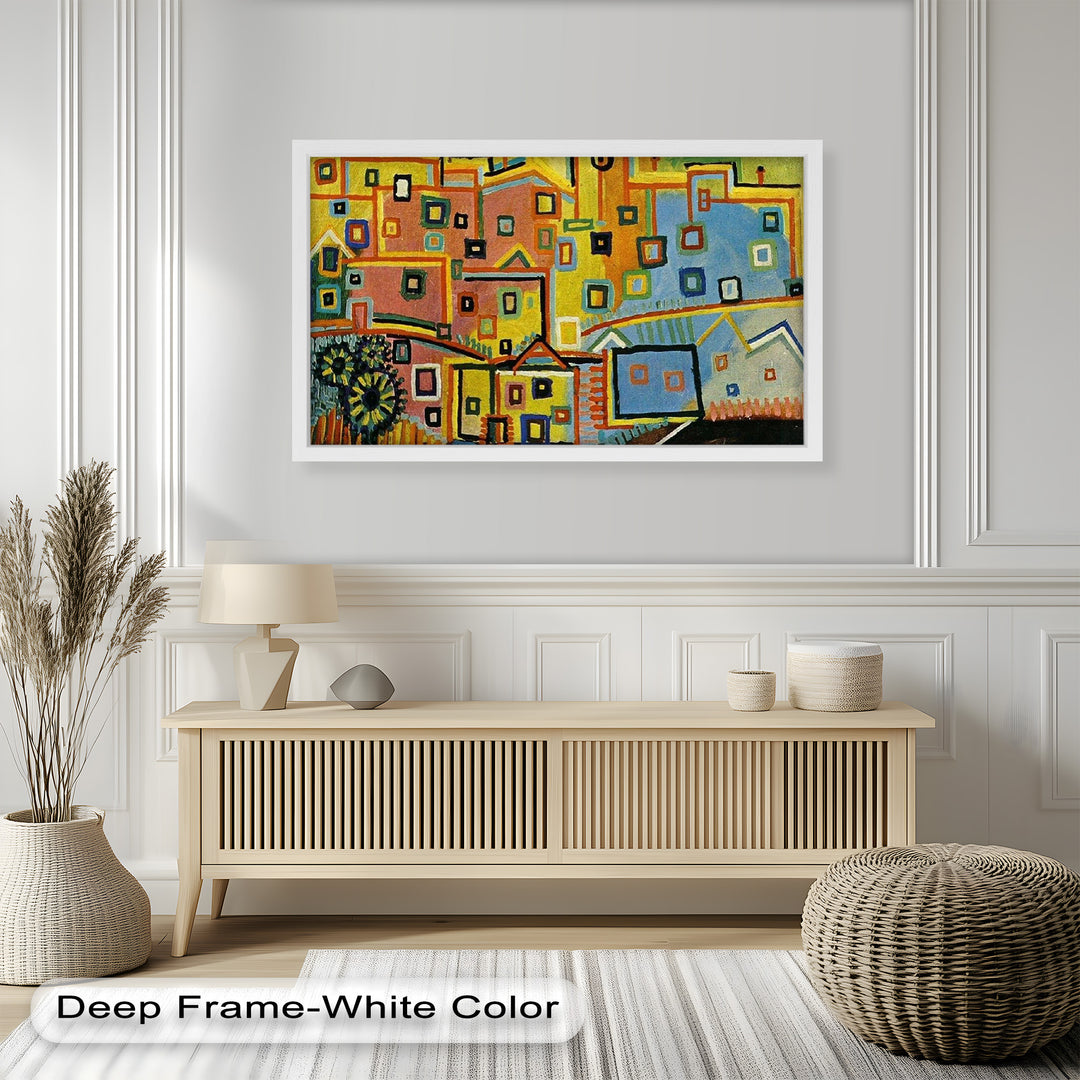 Schloss und Sonne von Paul Klee – Geometrisch-abstraktes Ölgemälde
