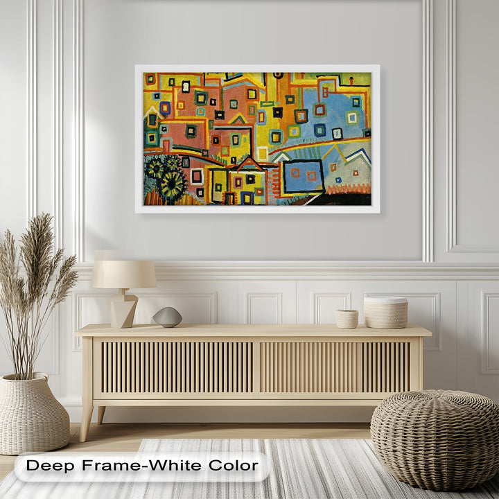 Schloss und Sonne von Paul Klee – Geometrisch-abstraktes Ölgemälde