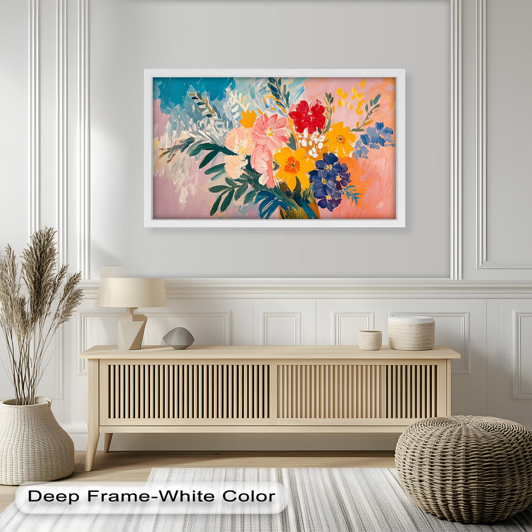 Boho Garden Radiance – Modernes Ölgemälde