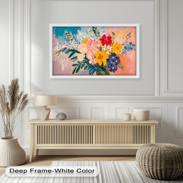 Boho Garden Radiance – Modernes Ölgemälde