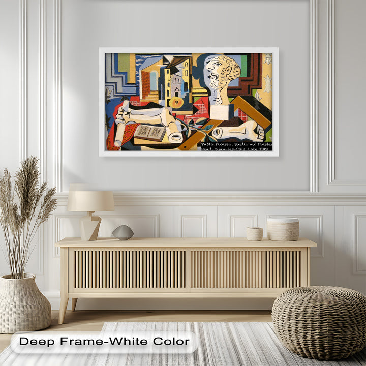 Studio with Plaster Head by Picasso – Cubist Oil Painting