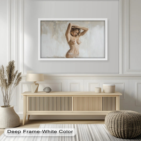 Still Grace – Serene Nude in Soft Neutral Oil Painting - MyPhotoStation