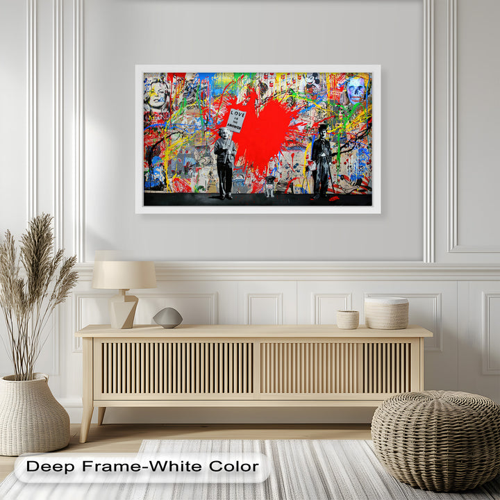 Love Is the Answer – Color Explosion Banksy Oil Painting