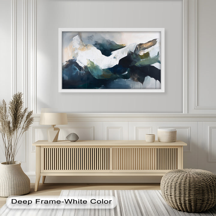 Eclipsed Range – Bold Mountain Shadows Abstract Oil Painting
