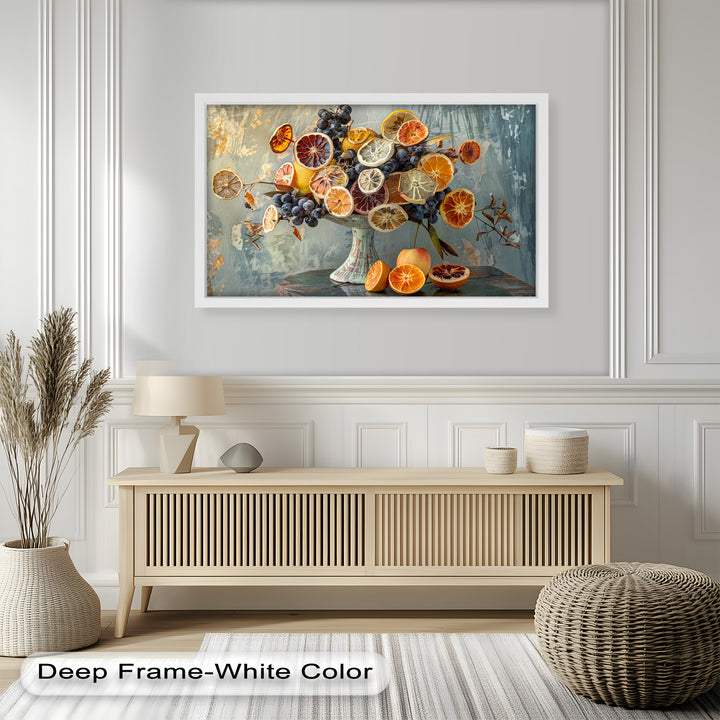 Grapes and Citrus Harmony – Decorative Still Life Food Painting