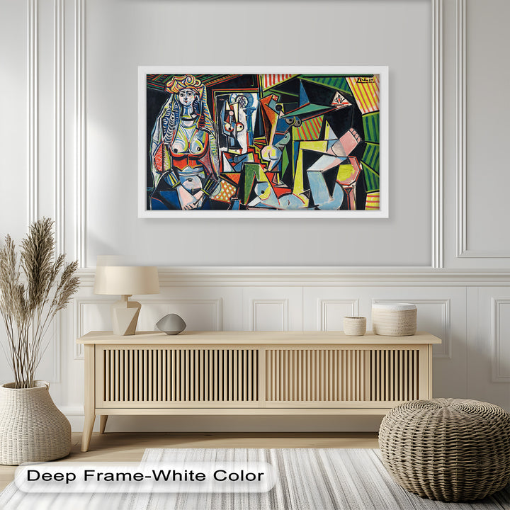 The Mirror Within – Bold Cubist Interior Picasso Oil Painting