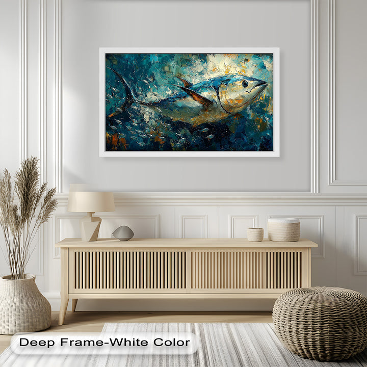 Bluefin Tuna in Ocean Current – Animal Oil Painting