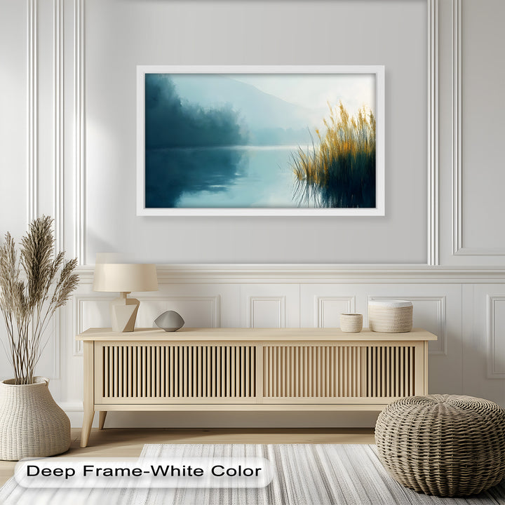 Misty Morning Landscape – Framed Nature Oil Painting