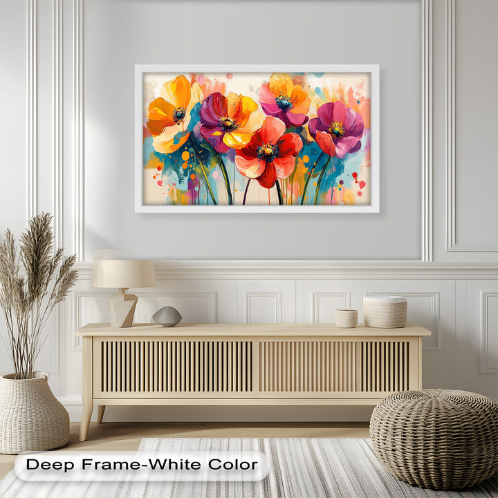Colored Flowers – Vibrant Floral Oil Painting
