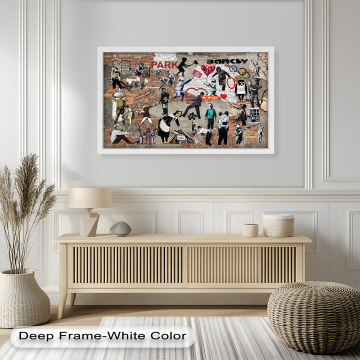 Voices on the Wall – Iconic Banksy Collage Oil Painting