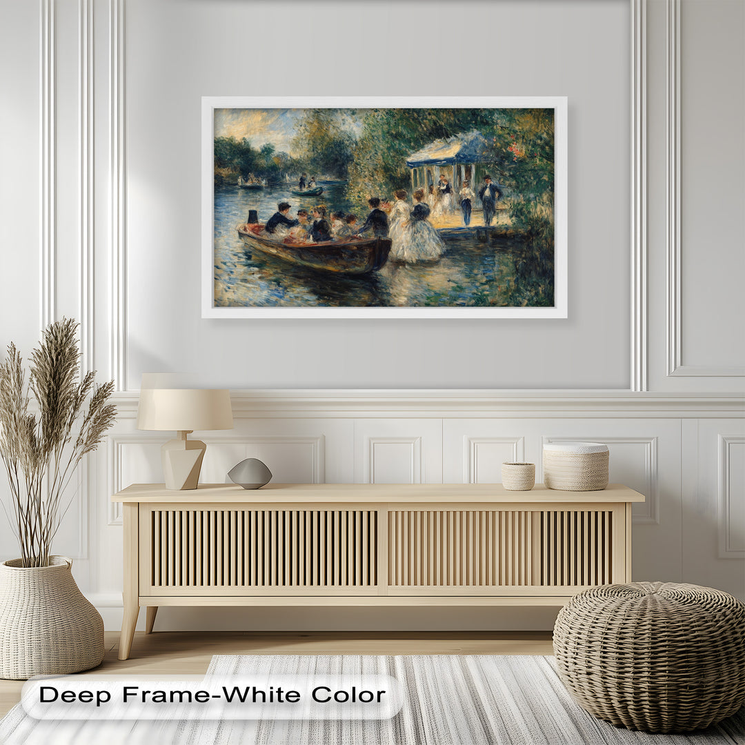 Afternoon Gathering by the River – Impressionist Oil Painting