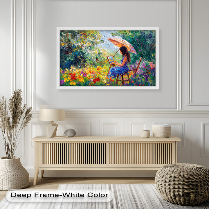 Colorful Garden Scene – Impressionist Oil Painting