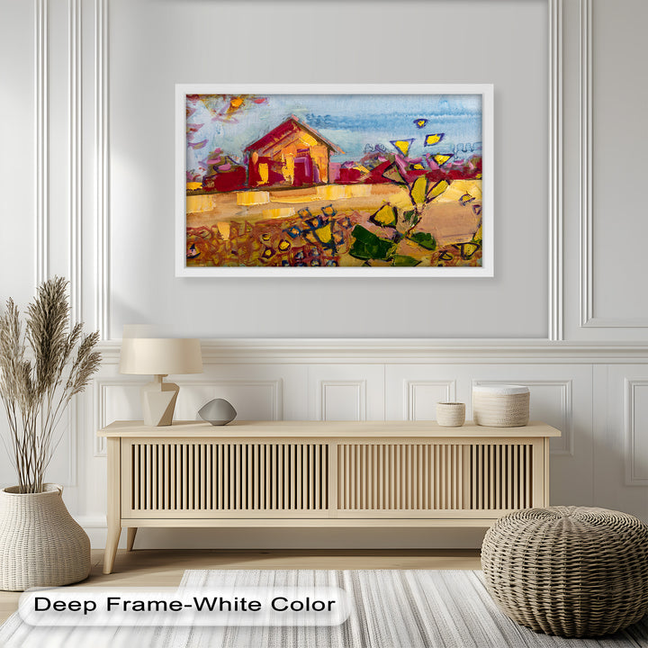 Sunlit Homestead – Expressive Impressionist Oil Painting