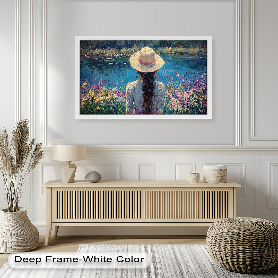 Girl by the Water – Impressionist Oil Painting