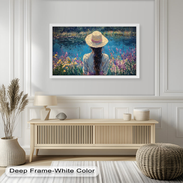 Girl by the Water – Impressionist Oil Painting