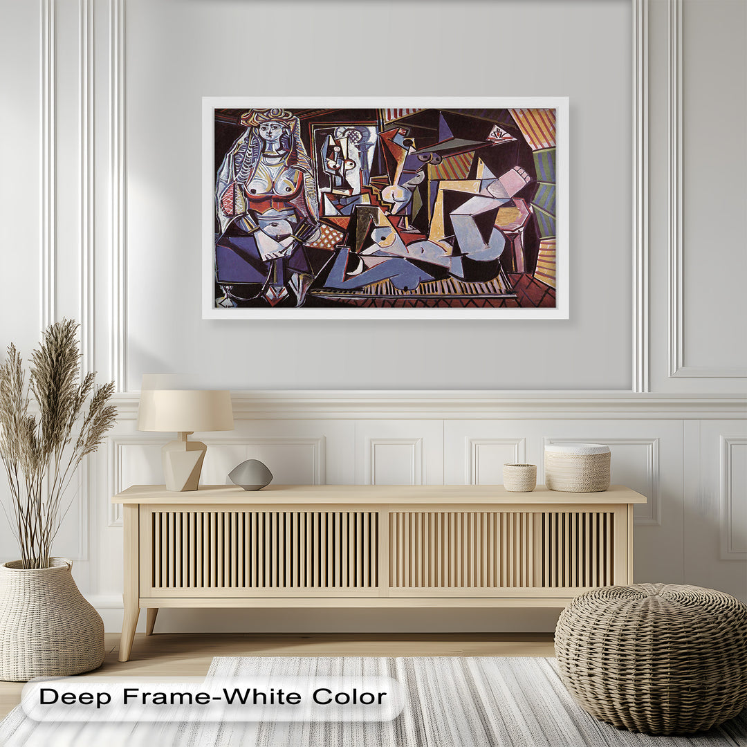 Modernist scene featuring stylized women in a distorted, multi-perspective environment.

