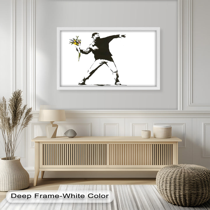 Flower Thrower – Iconic Protest Banksy Oil Painting