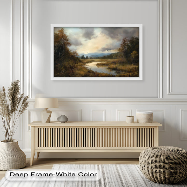 Goldene Ruhe in der Abenddämmerung – Ölgemälde aus dem Hudson River Valley