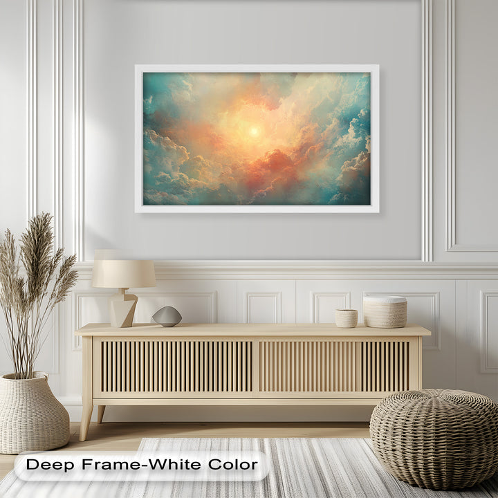 Abstract Sky and Sunlight – Framed Oil Painting