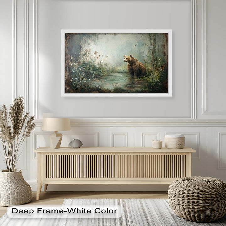Brown Bear by the Water - Animal Oil Painting