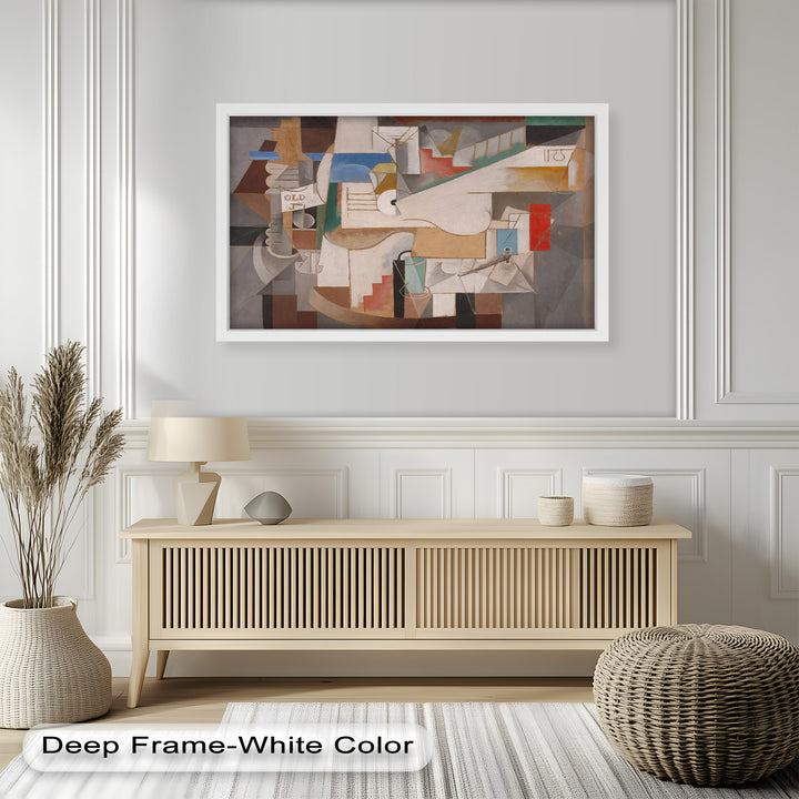 Geometric Forms and Layered Structure – Cubist Oil Painting