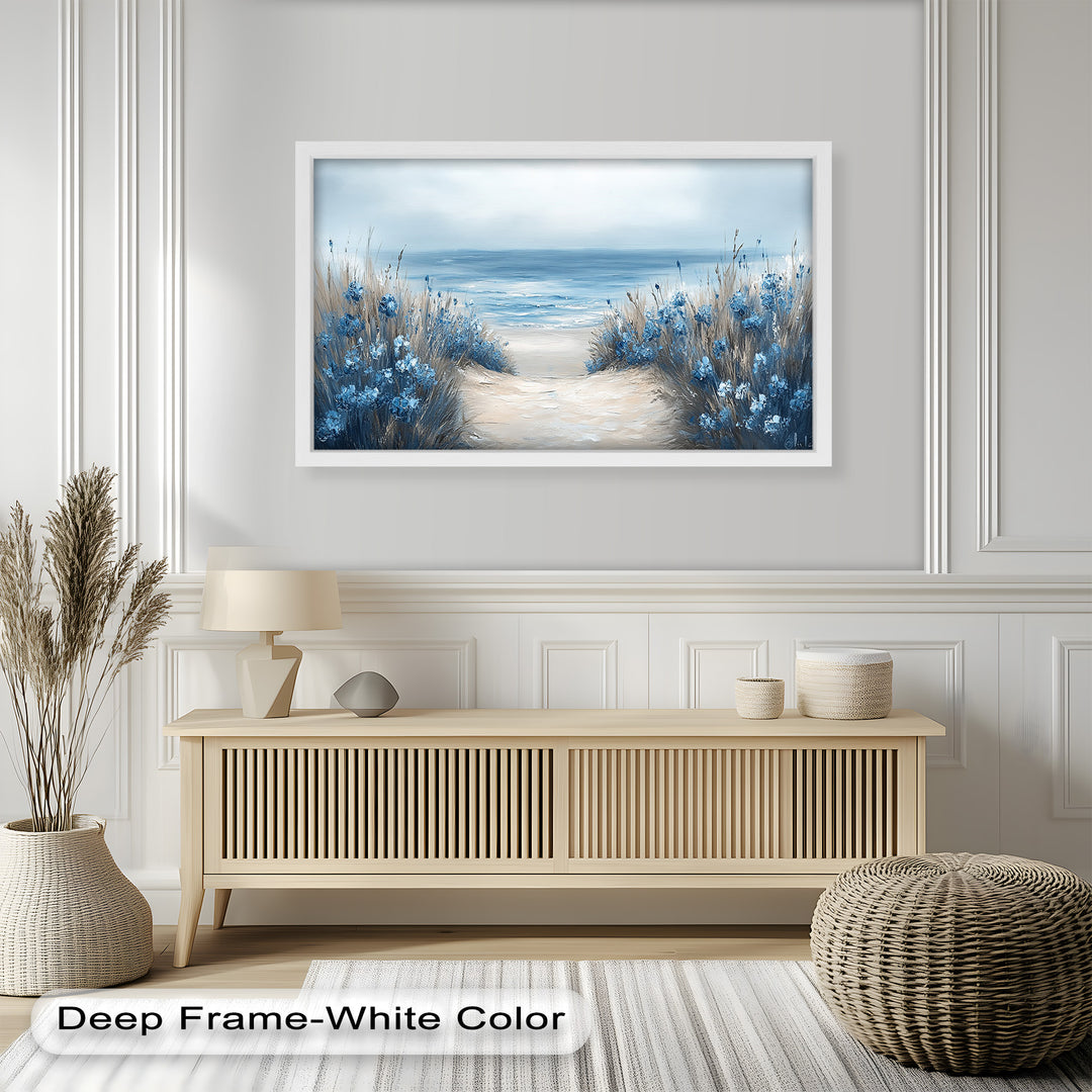 Coastal Beach Path Wall Art – Landscape Oil Painting