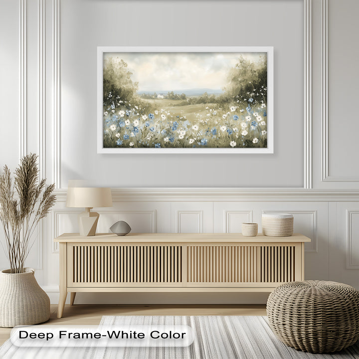 Wildflower Field Wall Art – Landscape Oil Painting