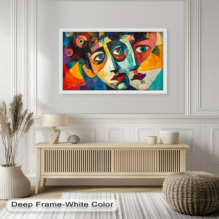 Entwined Visions Oil Painting – Fauvist Dual-Face Expressionism