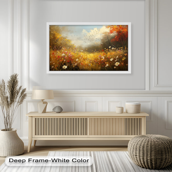 Flowers and Stream – Vibrant Autumn Oil Painting