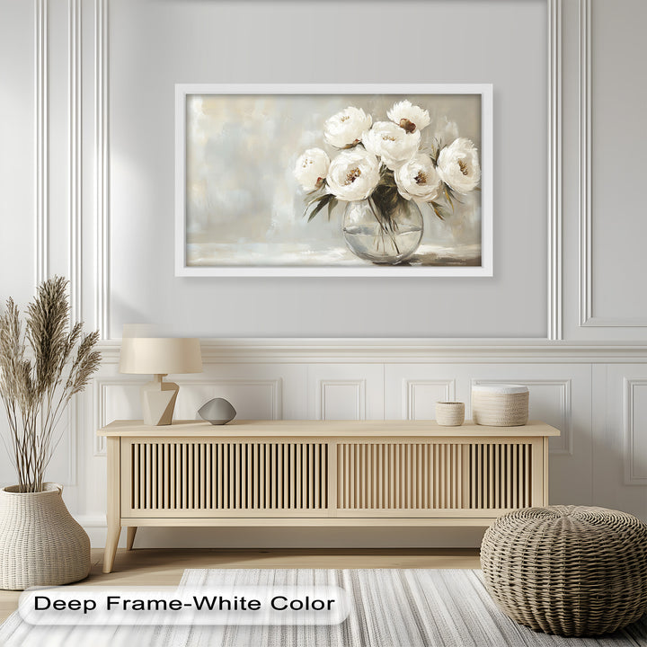 White Peony Bouquet – Floral Oil Paintings